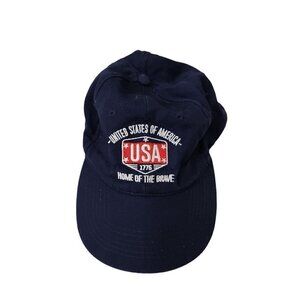 ACE Mens 1776 USA Home Of‎ The Brave Blue Baseball Cap Strapback Hat
